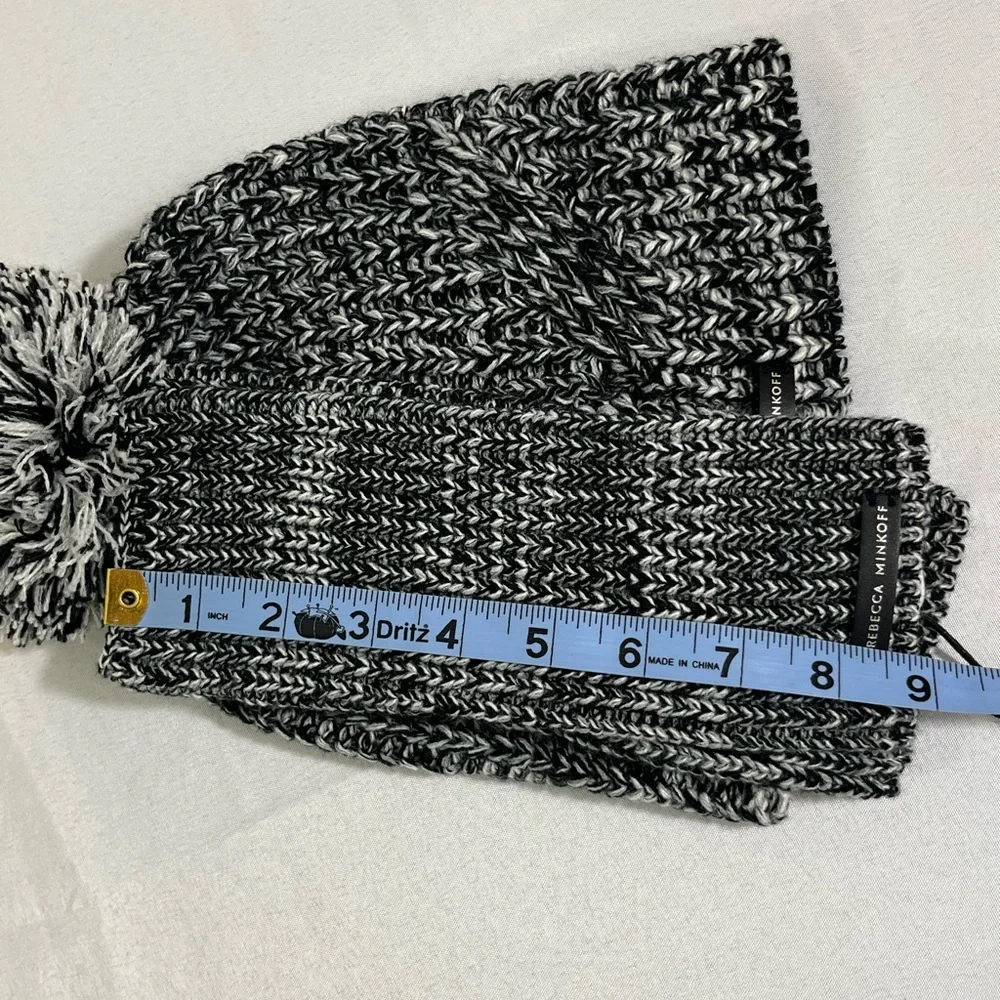 Rebecca Minkoff Beanie & Armwarmer Set - Marled Black